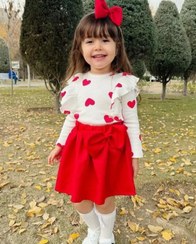 تصویر بلوز و دامن و تل قلبی مجلسی دخترانه بچگانه Children's girls' blouses and skirts