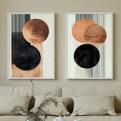تصویر تابلو مدرن مینیمال دو تکه کد MO106 