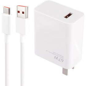 تصویر شارژر دیواری شیائومی 67 وات به همراه کابل Type-C Xiaomi MDY-12-EF 67W Charger With Type-C Cable