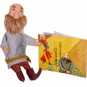 تصویر بازگشت پهلوان همراه با عروسک دستکشی پهلوان با ابیاتی از شاهنامه