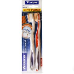 تصویر مسواک دو تایی متوسط پرو اینتردنتال تریزا Trisa Pro Interdental Medium Toothbrush Twin Pack