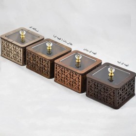 تصویر قندان چوبی مدل یاس کد 11 