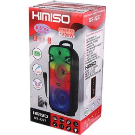 تصویر اسپیکر چمدانی بلوتوثی رم و فلش خور Kimiso QS-4227 + میکروفون و ریموت کنترل KIMISO QS-4227 WIRELESS SPEAKER WITH MICROPHONE