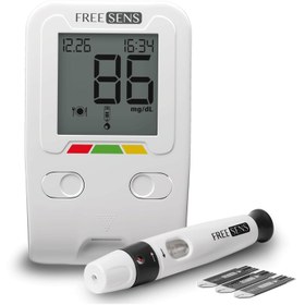 تصویر دستگاه تست قند خون فری سنس free sense blood glucose monitoring kit