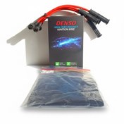 تصویر وایر تقویتی نیسان یورو 4 برند دنسو دو سر برنج با کابل 8mm تمام سیلیکون 32 رشته مس Nissan Euro 4 Denso brand double brass head reinforced wire with 8mm all silicone cable 32 copper strands