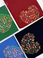 تصویر تیشرت قواره دار قلب - سرمه ای 