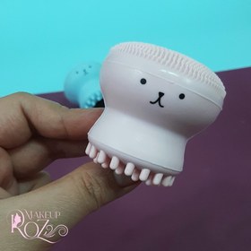 تصویر فیس براش دستی سیلیکونی مدل هشت پا - بصورت 6 عددی Octopus hand silicone face brush