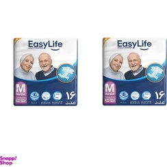 تصویر پوشک بزرگسال ایزی لایف سایز متوسط بسته 16 عددی مجموعه 2 عددی 