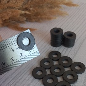 تصویر آهنربای واشری یا حلقه ای قطر 17 میل در بسته های 10 عددی 