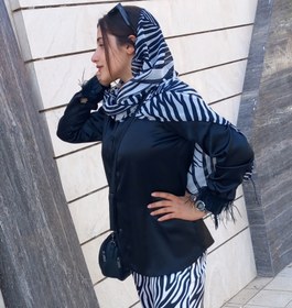 تصویر شومیز ساتن مشکی 