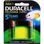 تصویر باتری شارژی نیم قلمی 2 تایی 850mAh دوراسل مدل Recharge Ultra اندازه AAA ا Duracell Recharge Ultra 1.2V AAA Battery Duracell Recharge Ultra 1.2V AAA Battery