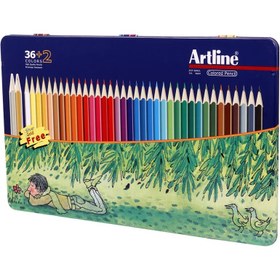 تصویر مداد رنگی 2+36 رنگ آرت لاین Artline Artline 36+2 Color Pencil