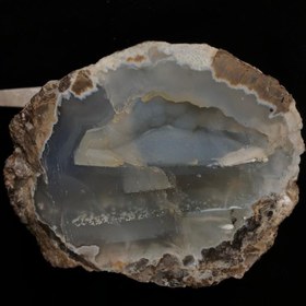 تصویر توپی عقیق ژئود ابی رنگ به وزن 600 گرم با ژئود تاولی Geode agate