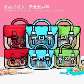 تصویر کیسه زیپ کیپ دار طرح کوله پشتی - آبی 