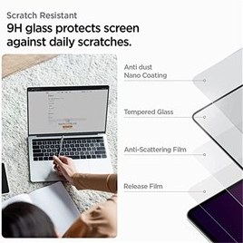 تصویر محافظ صفحه نمایش اسپیگن MacBook Pro 16″ Screen Protector GLAS.tR SLIM (2021/2023) 