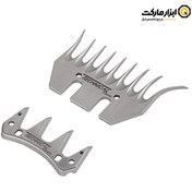 تصویر ست تیغه و شانه پشم چین تکنیکال سرکج 9 دندانه 