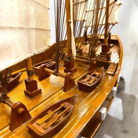 تصویر ماکت چوبی کشتی چینی 