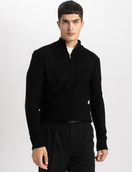 تصویر سویشرت بافت نیم زیپ استاندارد فیت برند Defacto Standard Fit Half Zipper Knit Sweater