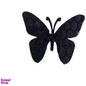 تصویر تکه دوزی مدل پروانه پولکی کوچک نقره ای 