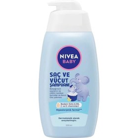 تصویر شامپو سر و بدن کودک نیوآ Nivea مدل Sac Ve Vucut حاوی عصاره بادام حجم 500 میل 