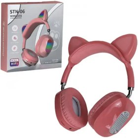 تصویر هدفون بی سیم گربه ای مدل STN-06 STN-06 wireless headphones