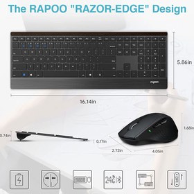 تصویر کیبورد و موس بی سیم رپو مدل 9500M ا Rapoo 9500M Multi-mode Wireless Keyboard and Mouse Rapoo 9500M Multi-mode Wireless Keyboard and Mouse