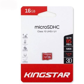 تصویر کارت حافظه microSDHC کینگ استار کلاس 10 استاندارد UHS-I U1 سرعت 85MBps ظرفیت 16 گیگابایت MICRO UHS-sI U1 16GB W/0-85 MBs king star