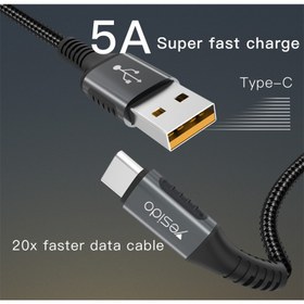 تصویر کابل تبدیل USB به USB-C یسیدو مدل Ca36 طول 1.2 متر ا Cable USB to USB-C Ca36 1.2m Cable USB to USB-C Ca36 1.2m