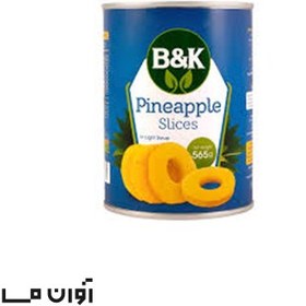 تصویر کمپوت آناناس B & K مجوز دار 565 گرمی در بسته بندی 24 عددی 