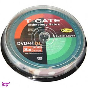 تصویر لوح فشرده DVD خام تی گیت مدل DVD+R DL ظرفیت 8.5 گیگابایت بسته 10 عددی 