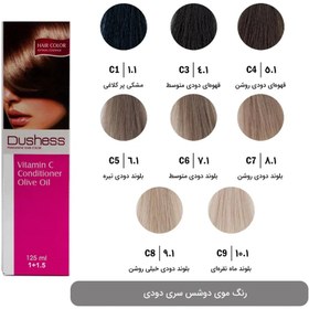 تصویر رنگ موی 125 میل سری دودی دوشس C1 Dushess Smoky Series Hair Color 125ml