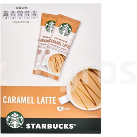 تصویر قهوه فوری کارامل لاته استارباکس – 10 ساشه 22 گرمی Starbucks caramel latte