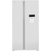 تصویر یخچال ساید بای ساید سفید ایکس ویژن مدل TS666-AWD Xvision white side refrigerator TS666-AWD