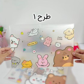 تصویر پوشه دکمه‌دار خرسی 