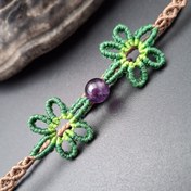 تصویر دستبند میکرومکرمه گل آمیتیست 