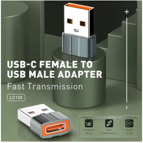 تصویر مبدل USB-C به USB الدینیو مدل LC150 LDNIO Adapter LC150 USB To Type-C Adaptera