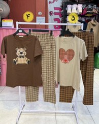 تصویر ست تیشرت و شلوار چهارخونه شماره ۵ 