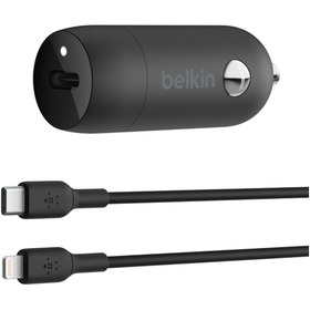 تصویر شارژر فندکی بلکین مدل CCA004bt توان 30 وات Belkin CCA004bt 30W Car Charger