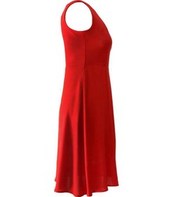 تصویر لباس مجلسی زنانه کوتاه حریر قرمز درس ایگو 
