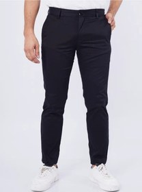 تصویر شلوار کژوال مردانه با دکمه بسته شونده و جلو صاف در رنگ مشکی برند jack & jones Men’s Button Closer Flat Front Casual Pant in Black