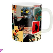 تصویر ماگ مدل گربه وینتج vintage کد 296312 