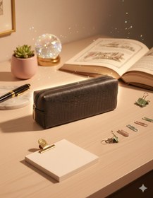 تصویر جامدادی دانشجویی چرمی 