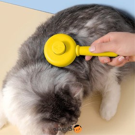 تصویر برس و شانه روزانه طرح ساده دکمه تخلیه دار Push-button comb for cats