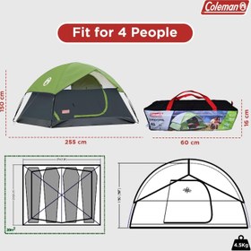 تصویر Coleman Sundome 4 Outdoor Tent Green/Black 4 person - ارسال 15 الی 20 روز کاری 