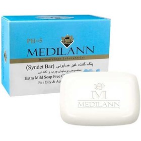 تصویر پاک کننده غیر صابونی مناسب پوست چرب مدیلن 100 گرم Soap Free Cleansing Syndet Bar For Oily Skin 100 gr