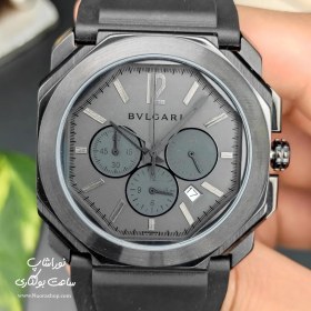 تصویر ساعت بولگاری مشکی بند رابر کرنوگراف BULGARI OCTO FINISSIMO بولگاری ( Bvlgari )