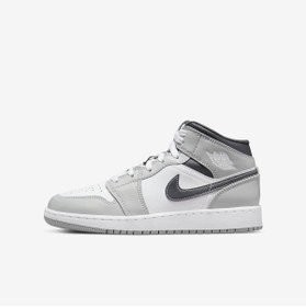 تصویر Air Jordan 1 Mid Light Smoke Grey Gs نایک Nike 