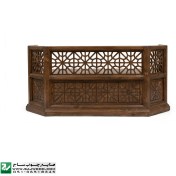 تصویر جایگاه قاری قرآن و کرسی تلاوت چوبی گره‌چینی سنتی – کد 331 صنایع چوب ساج 