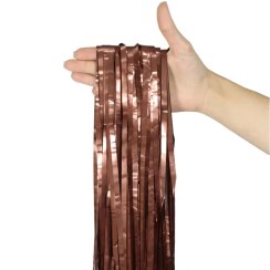 تصویر پرده متالایز قهوه ای شکلاتی 