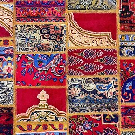 تصویر فرش چهل تیکه کلاژ گرد patchwork